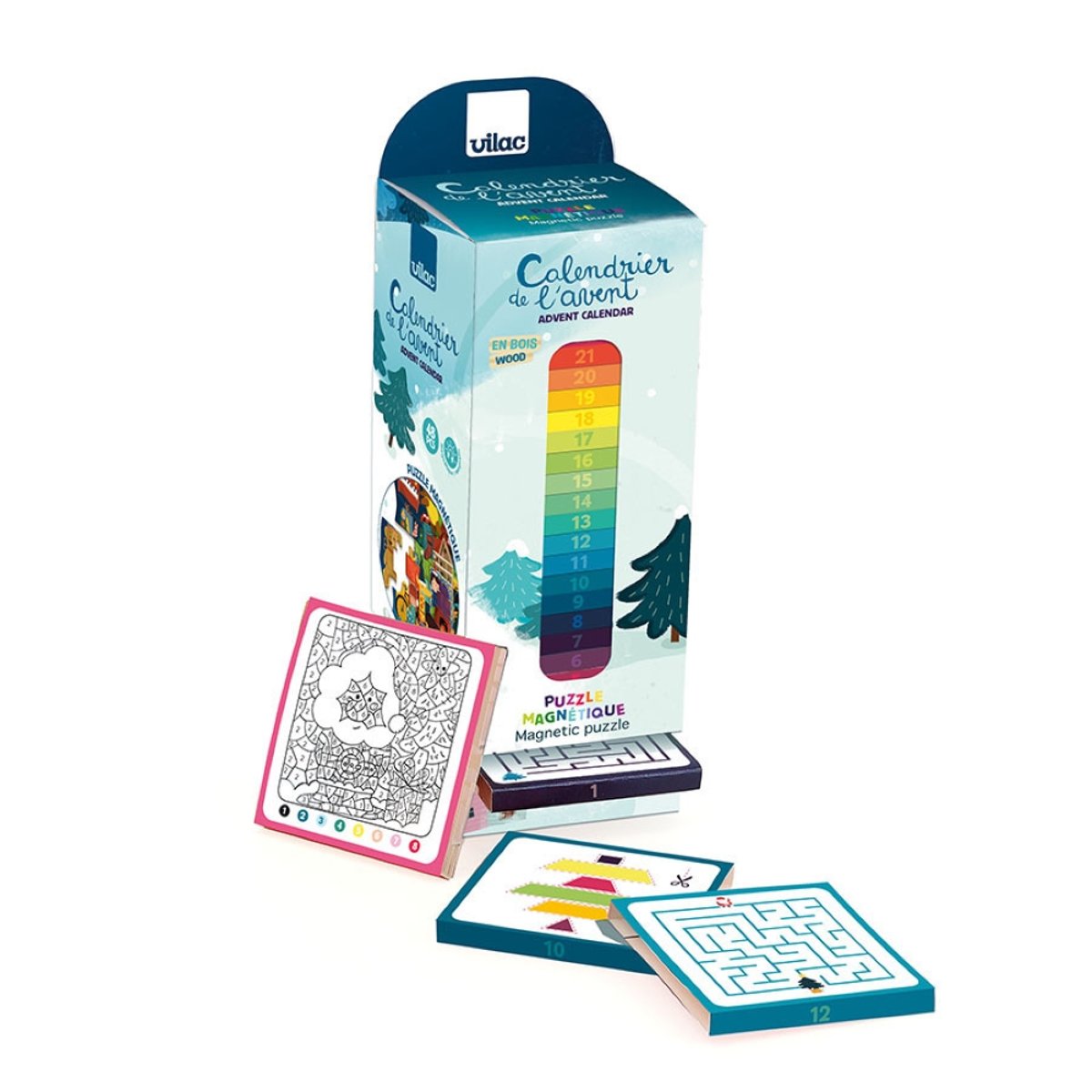 Calendrier de l'Avent magnétique couleur unique, VILAC