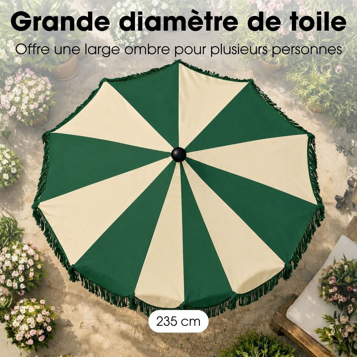 Parasol KIM vert foncé, MICA DECORATIONS