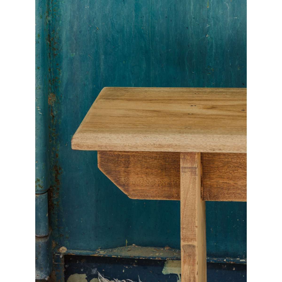 Banc de ferme en bois Antoine N°386 - Bon état bois clair, DEBONGOUT