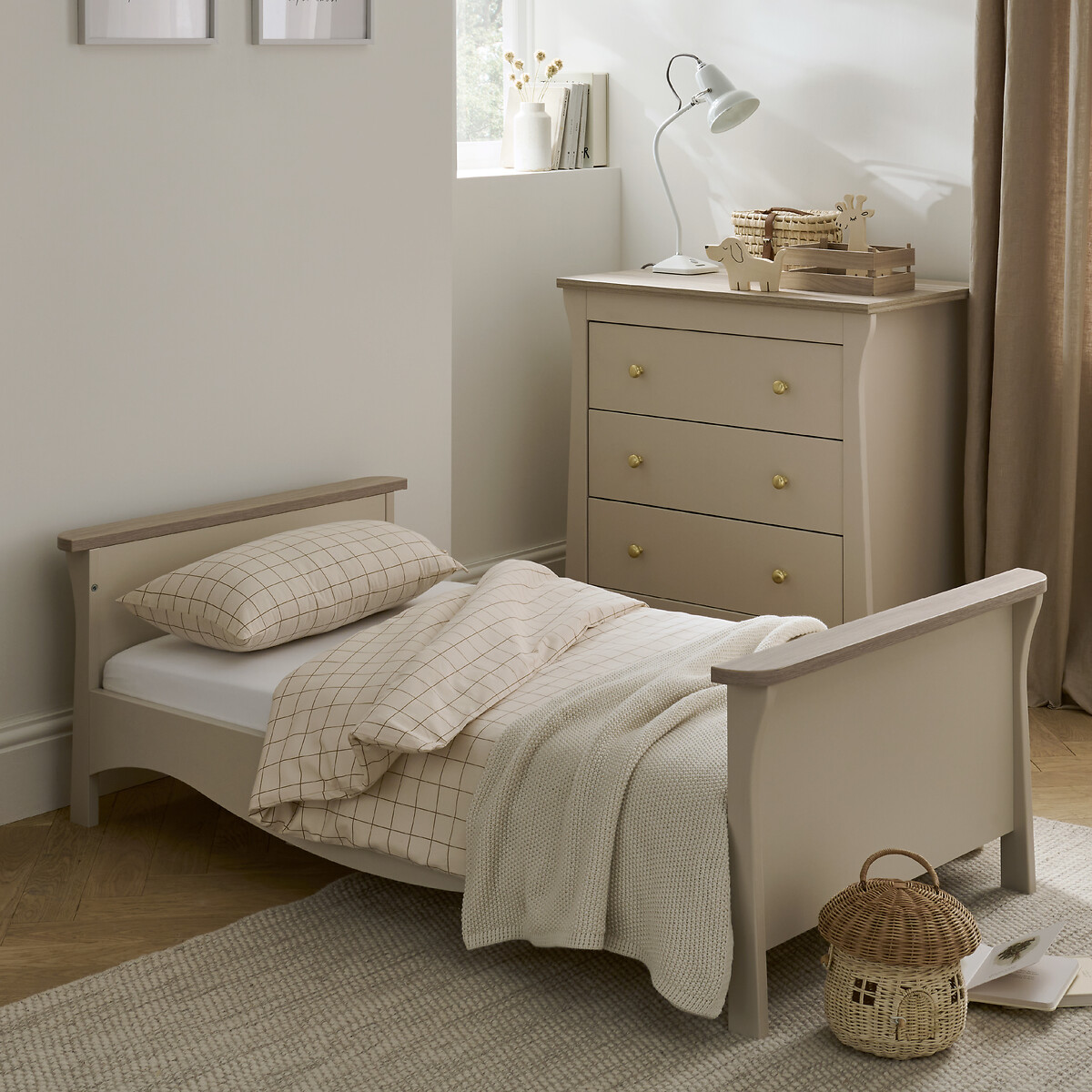 Clara Toddler Bed stone beige, CUDDLECO