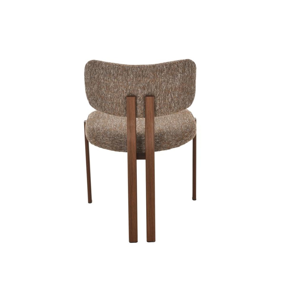 Chaise de salle à manger en tissu avec piètement finition noyer Gleen (lot de 2) marron, AMADEUS