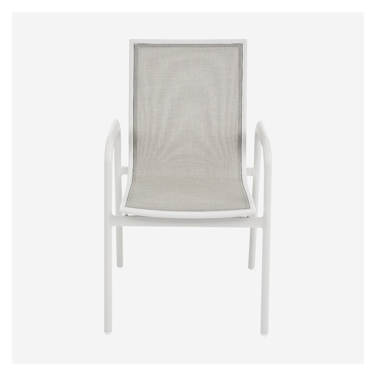 Chaise de jardin en tissu déperlant et aluminium blanc NAZARE gris clair, HABITAT