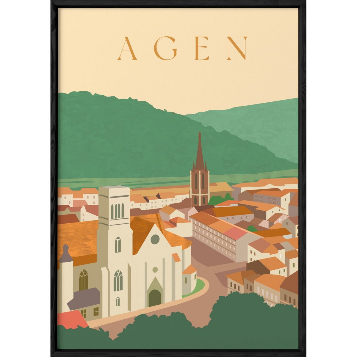 Poster ville d'Agen blanc, L'AFFICHERIE