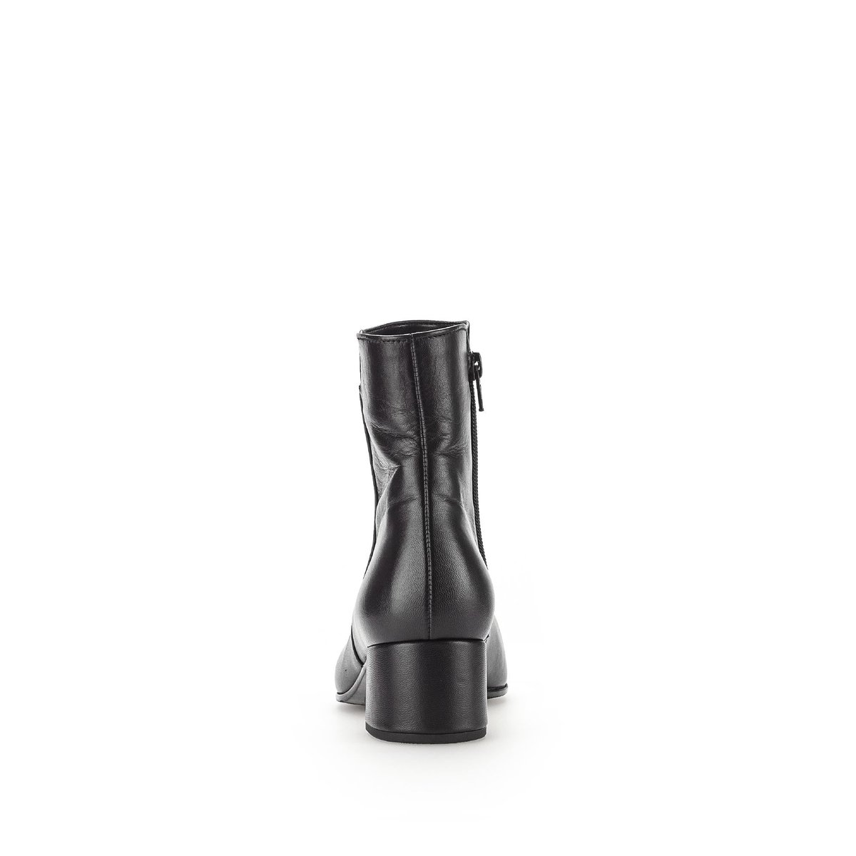 Bottines en cuir à talon décroché noir lisse, GABOR