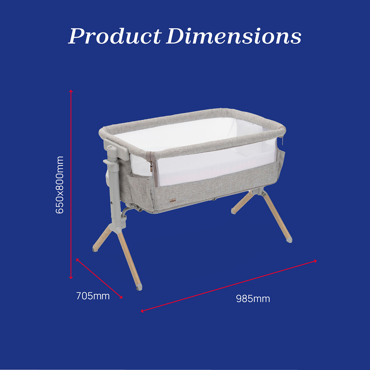 Next2Me Armonia Bedside Crib brown , CHICCO