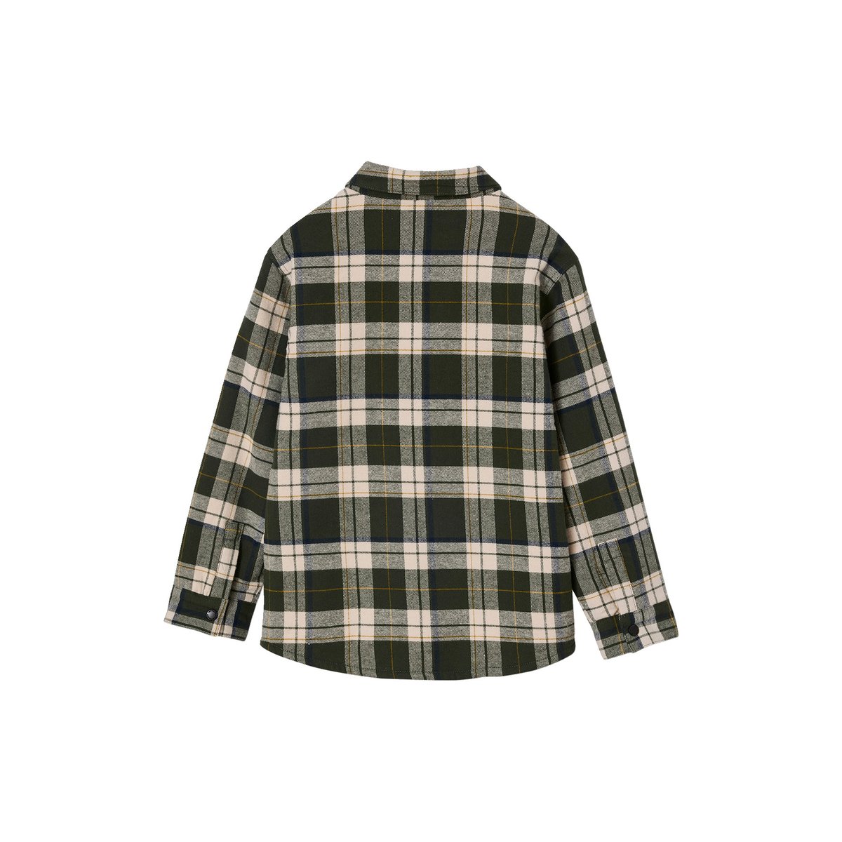 Chemise flanelle carreaux GA doublée Sherpa carreaux vert, VERTBAUDET