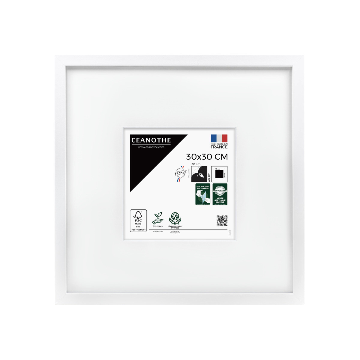 Cadre Photo Avec Passe-partout En Bois WILD blanc, CEANOTHE