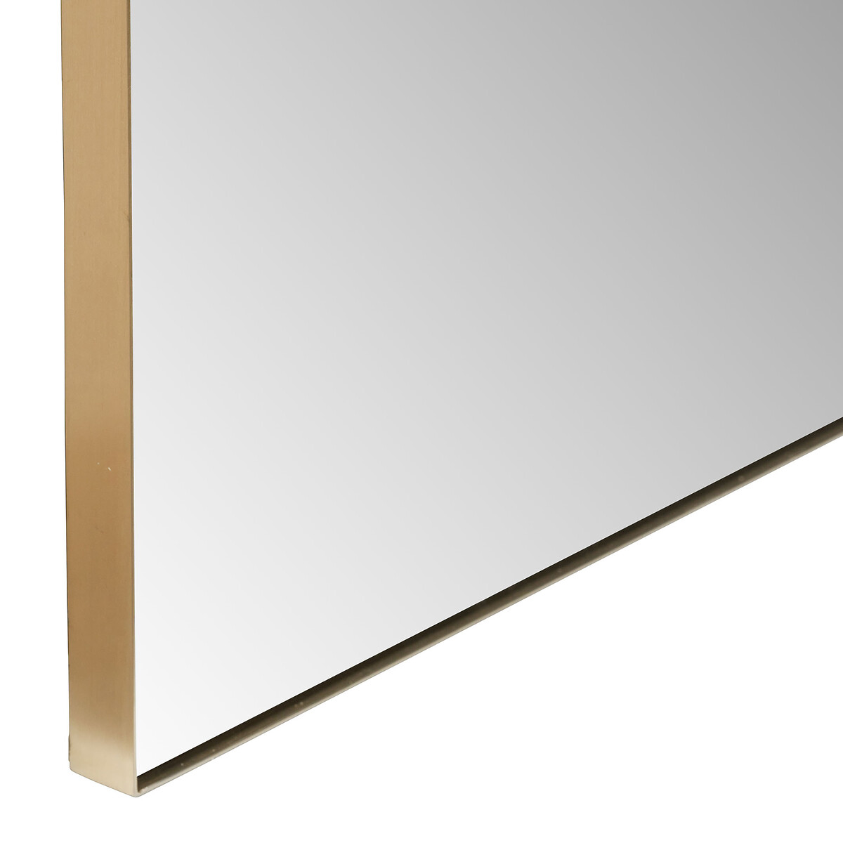 200cm Brushed Gold Metal Slim Frame Arch Floor Mirror gold-coloured, SO'HOME