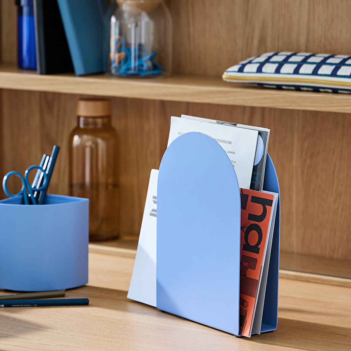 Porte-document en métal fer, Kelcie bleu orage, LA REDOUTE INTERIEURS