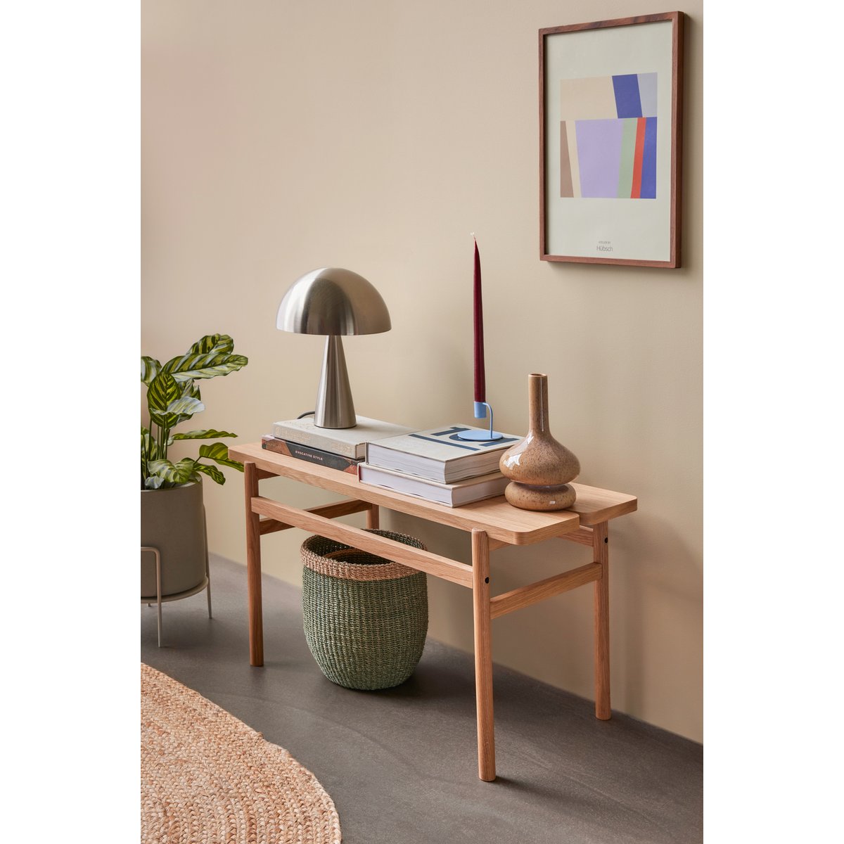 Banc bois design scandinave bois clair, HUBSCH