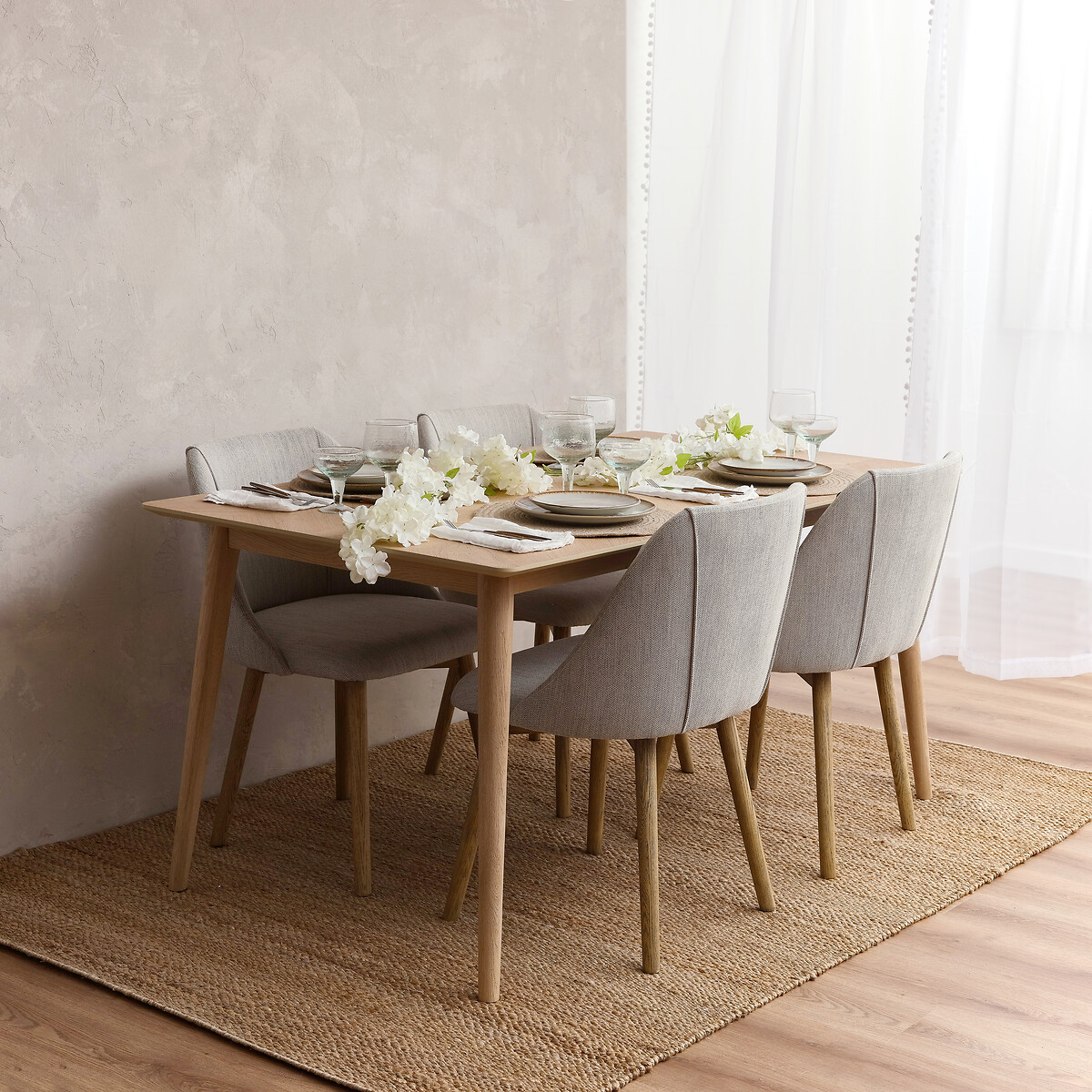 Dhule Herringbone Oak Dining Table (Seats 6) brown , ÉDITÉ
