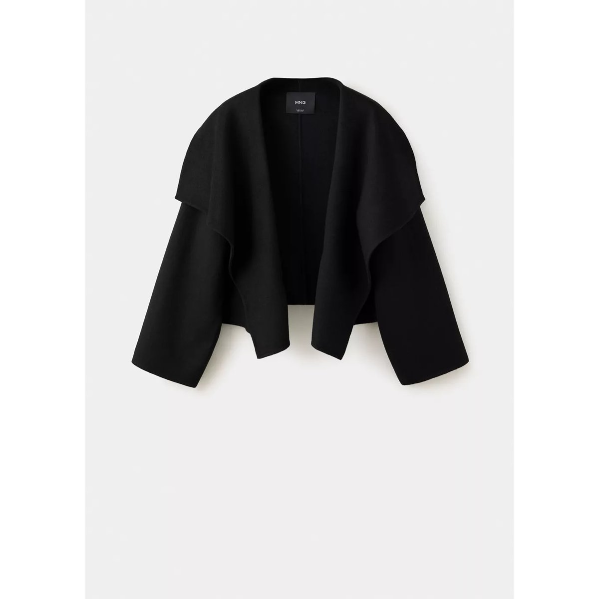 Veste en laine col châle noir, MANGO