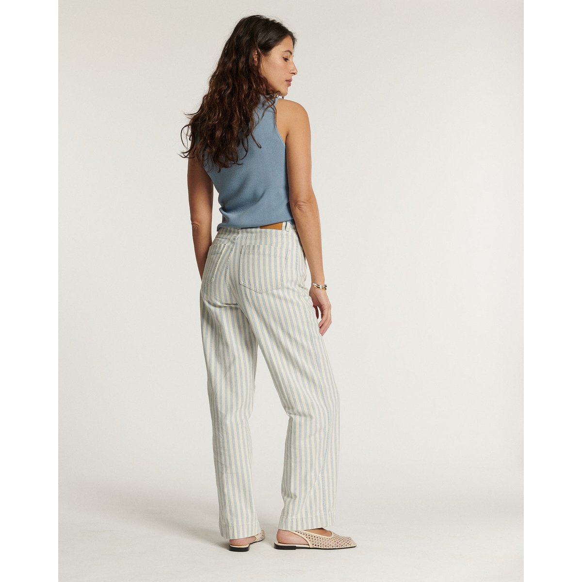 JEANS DROIT LARGE TAILLE HAUTE DENIM CONFORT indigo, LABDIP