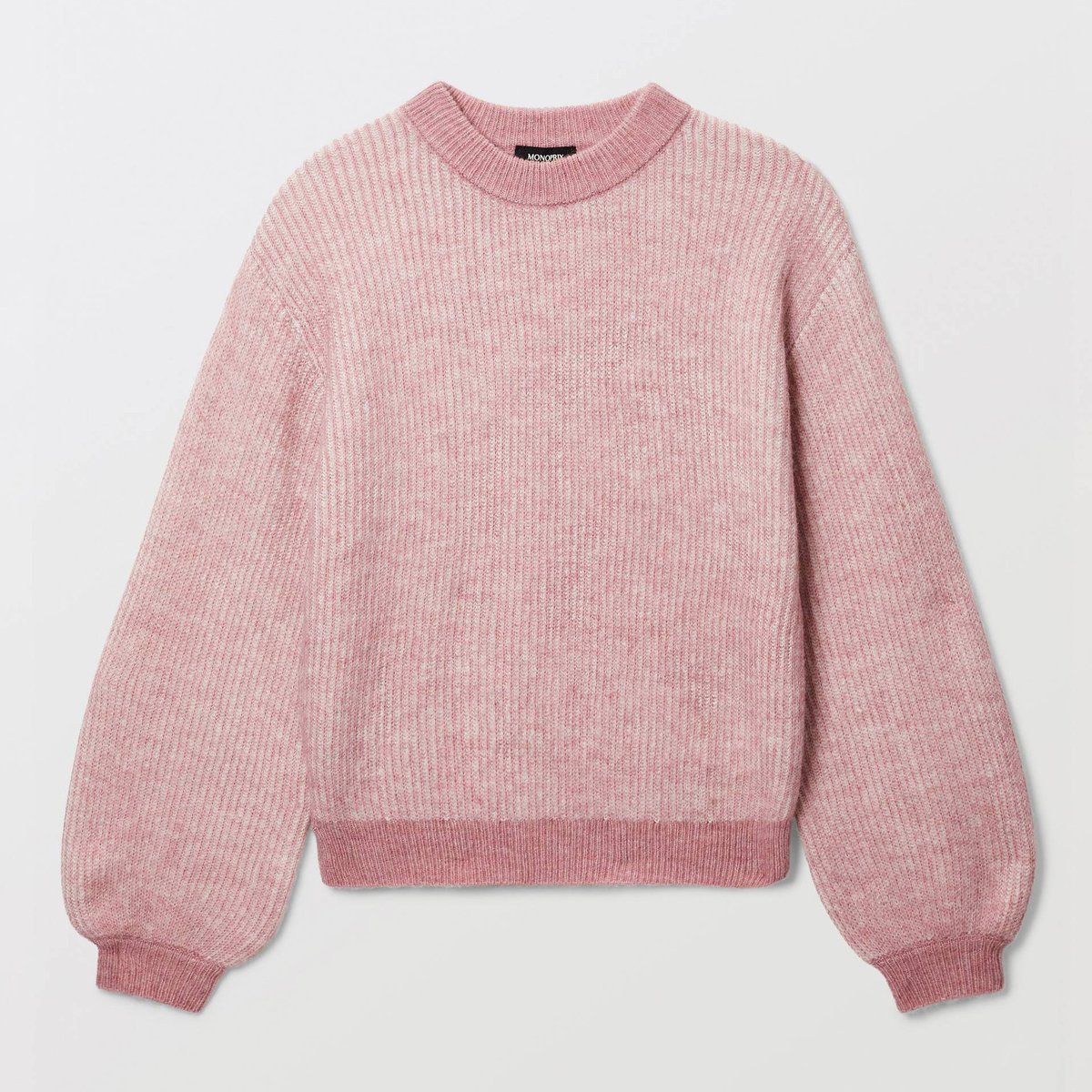 Pull col rond uni soie, MONOPRIX