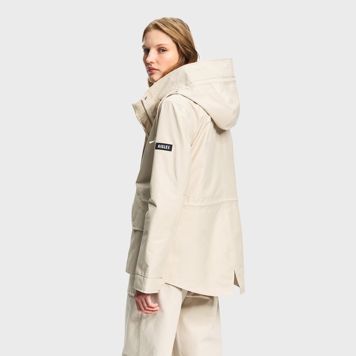 Parka fishtail à capuche RETROBLOOMA sable, AIGLE