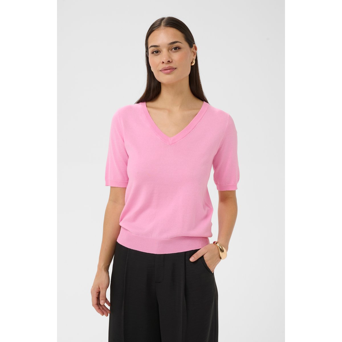 Pullover tricoté rose pink frosting, KAFFE