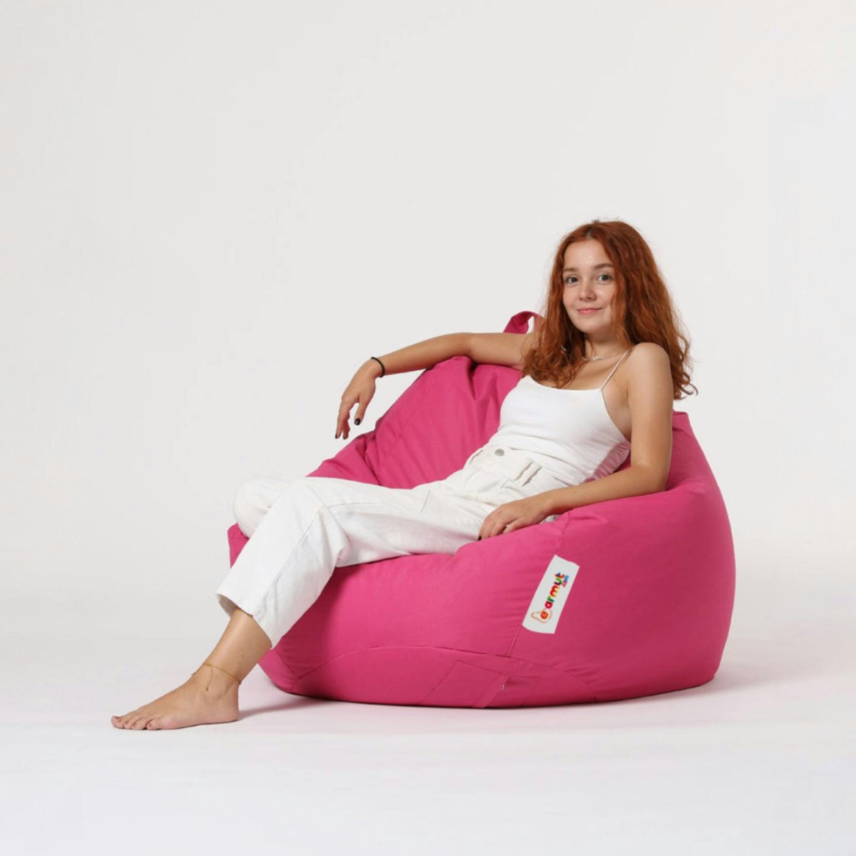 Pouf poire d'extérieur géant imperméable ARTA rose, PIER IMPORT