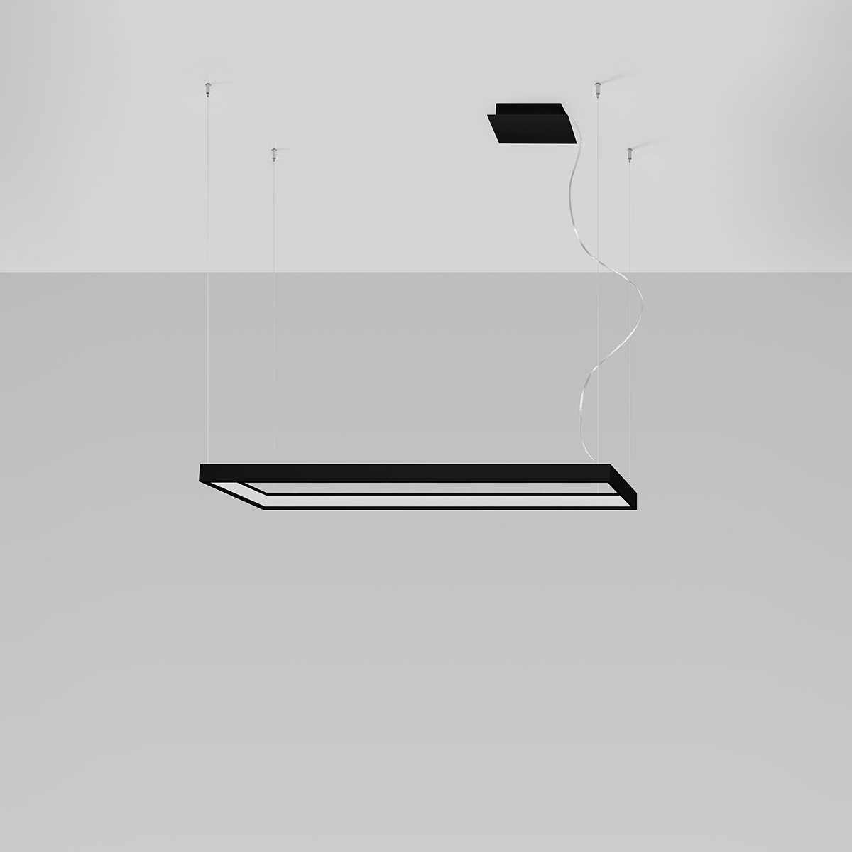Lustre Aluminium Noir LED 1 Tuula noir, EDEN