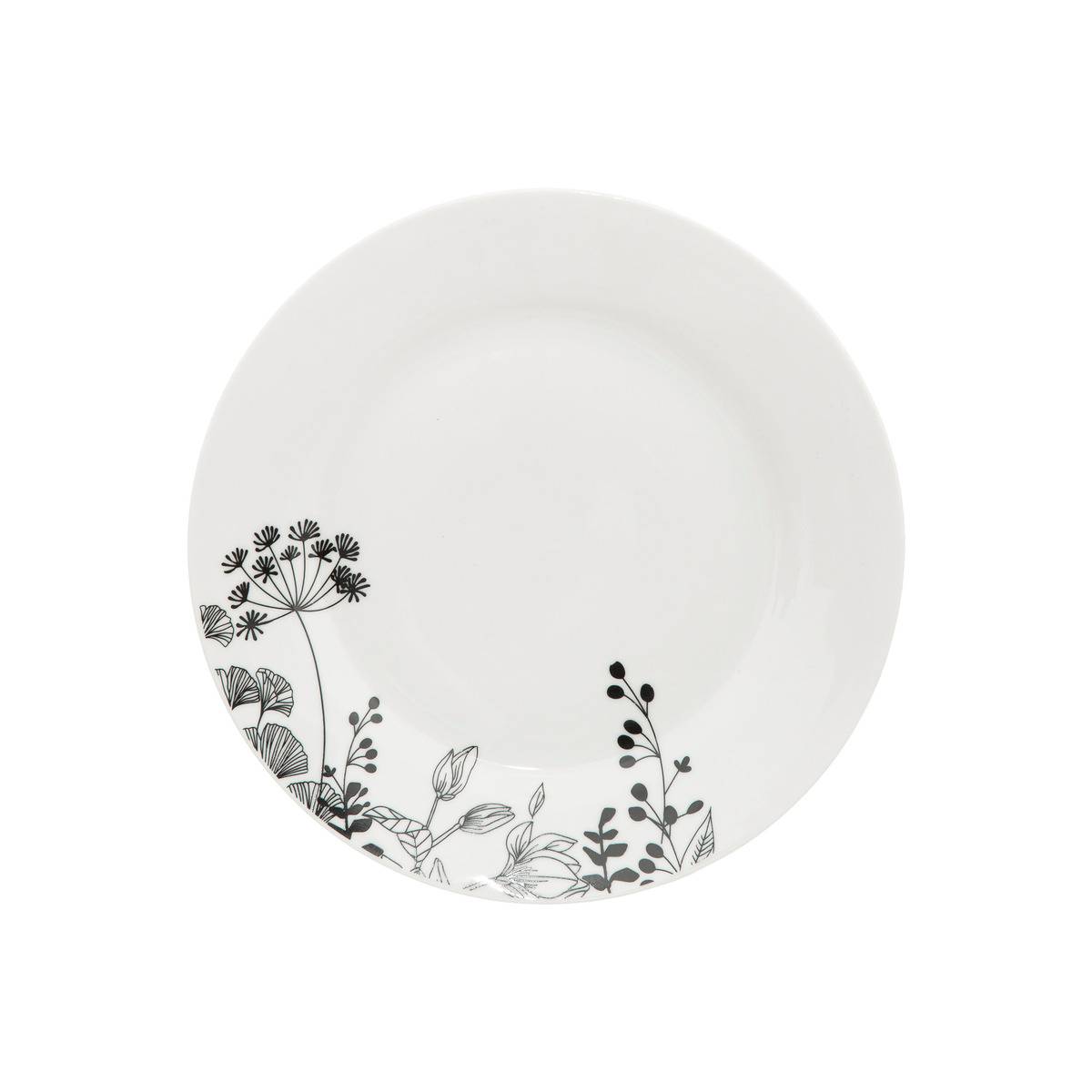 Service de table 18 pièces en céramique WHITE FLORAL blanc, SECRET DE GOURMET