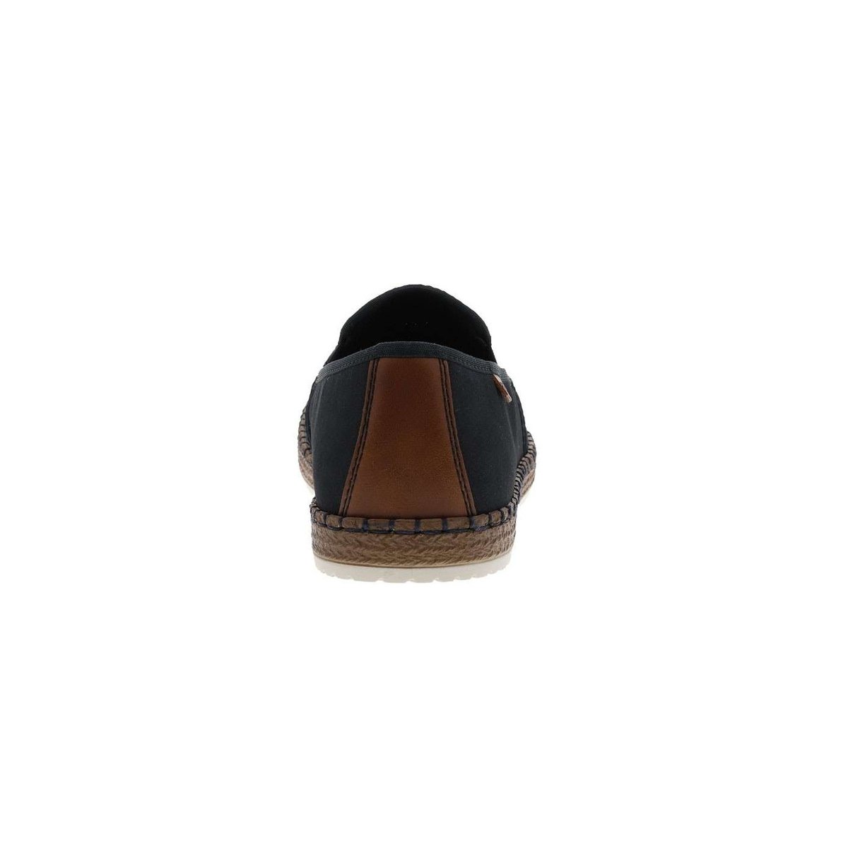 Espadrilles homme marine unies en toile et à semelle à corde bleu, RIEKER