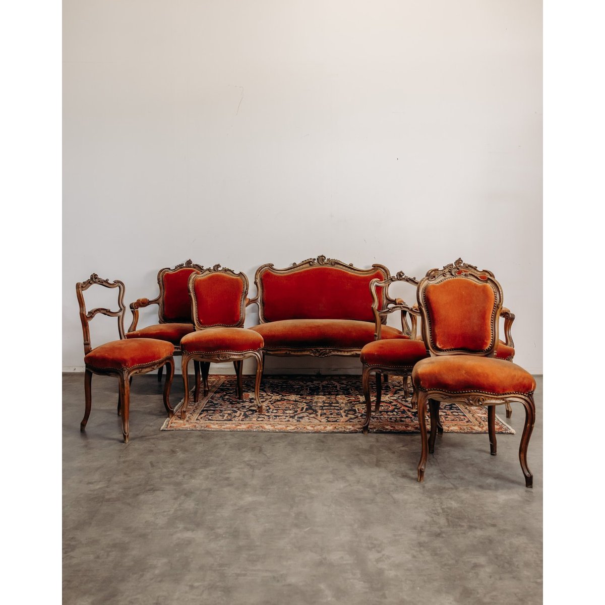 Salon style Louis XV Ernest N°1612 - Bon état bois foncé, DEBONGOUT