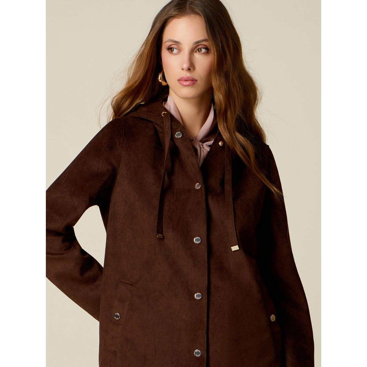Parka à capuche marron, OLTRE
