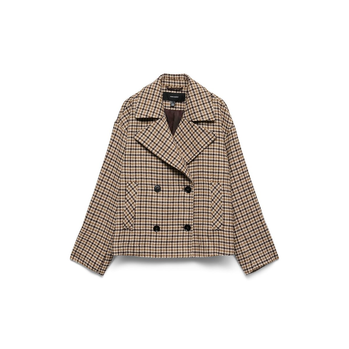 Manteau court à carreaux imprimé carreaux, VERO MODA