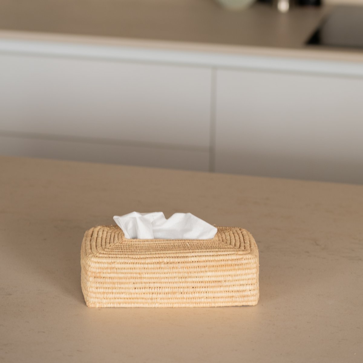 Boîte à mouchoirs en feuille de palmier naturel -  LOJI naturel, HOME MAISON