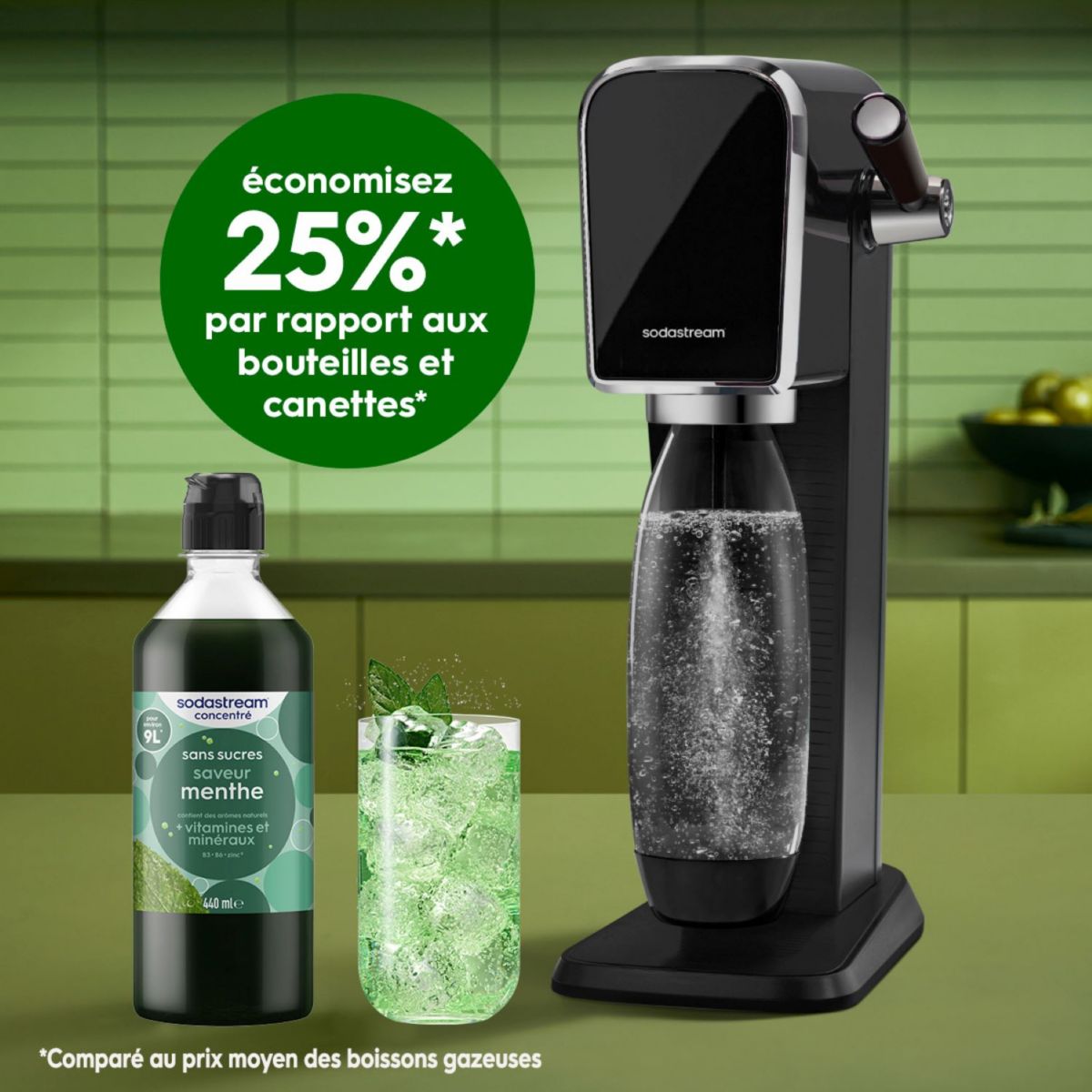 Concentré MENTHE SANS SUCRES 440ml couleur unique, SODASTREAM
