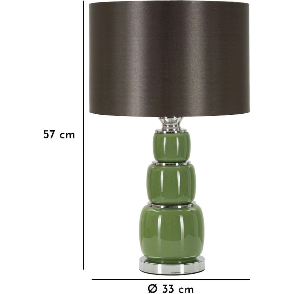 Lampe à poser en verre abat-jour tissu MODERN vert et noir, RECOLLECTION