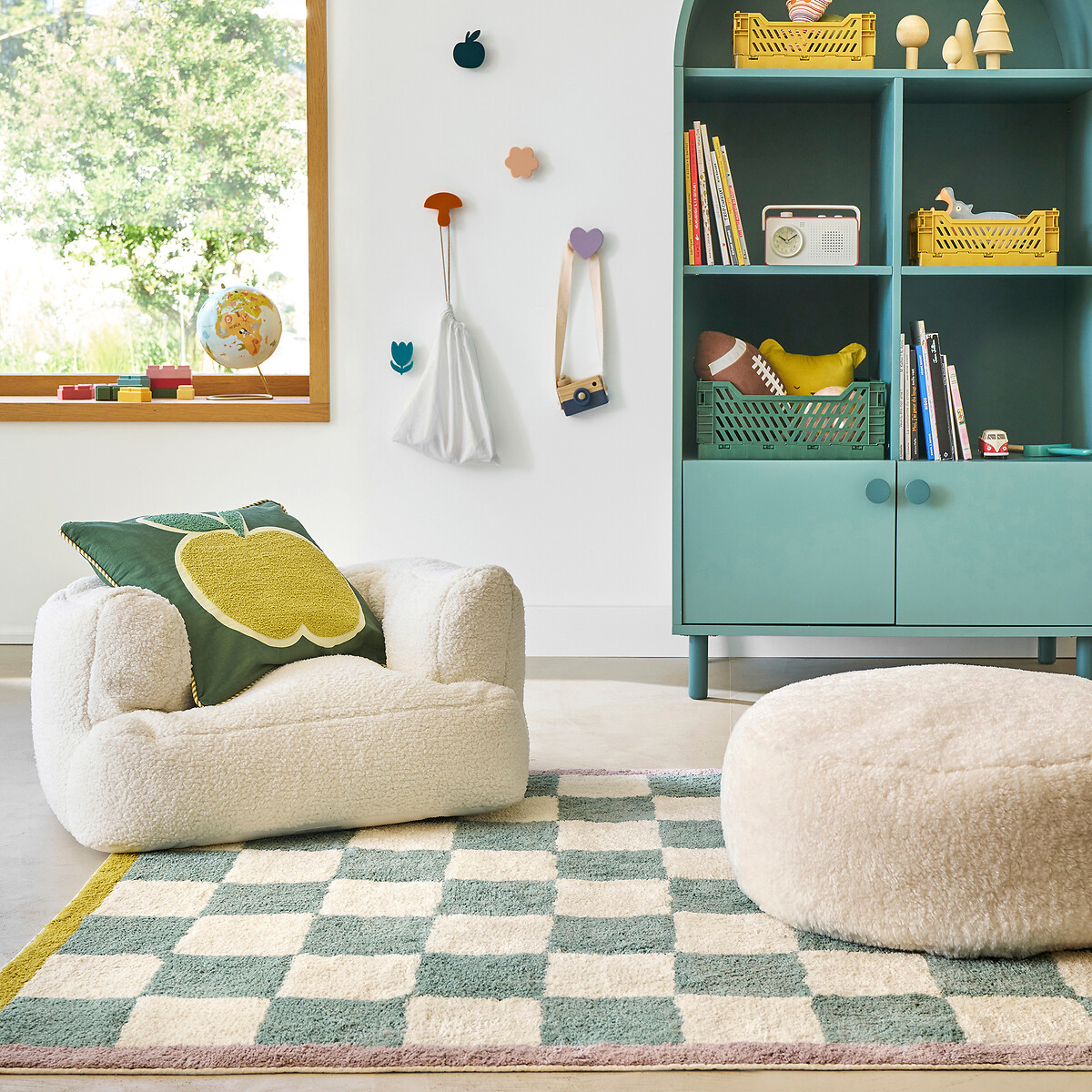 Pouf en sherpa, Ouate ecru, LA REDOUTE INTERIEURS