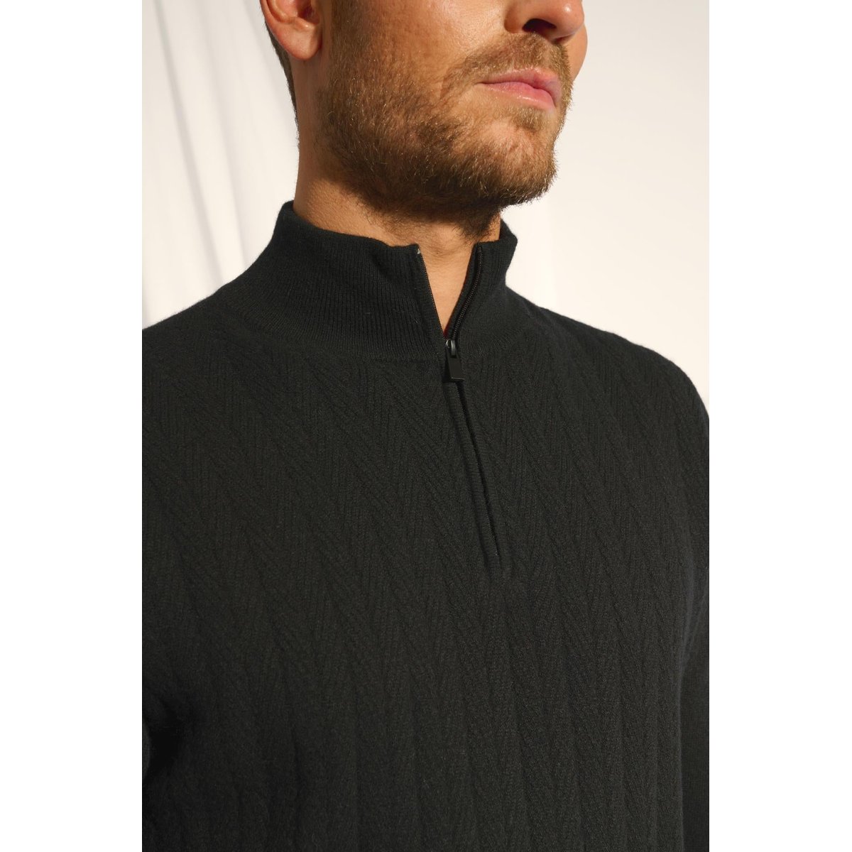 Pull Camionneur Noir Hilmir noir, JUST CASHMERE