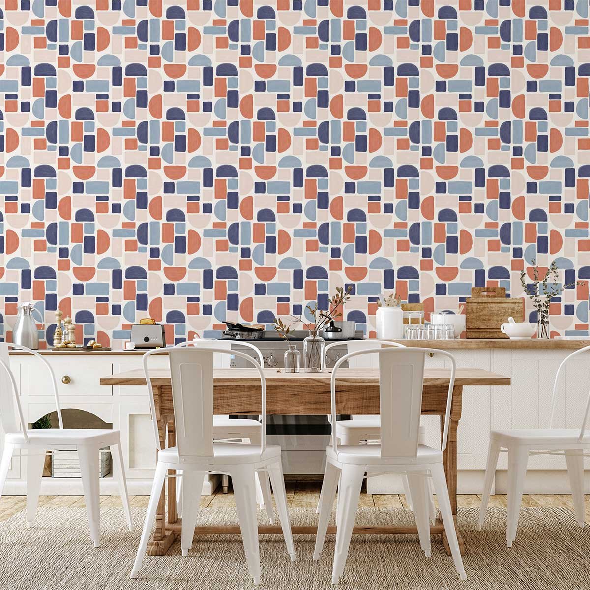 Papier peint tuiles géométriques intissé, HEXOA