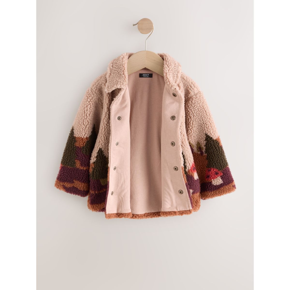 Veste-chemise en polaire imitation mouton imprimé scénique neutre, NEXT