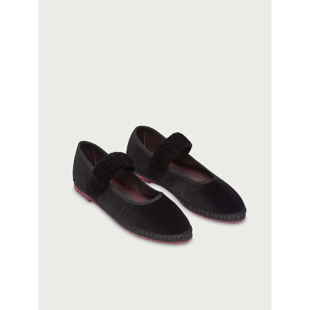 Ballerines en velours Mafalda noir/noir, FLABELUS