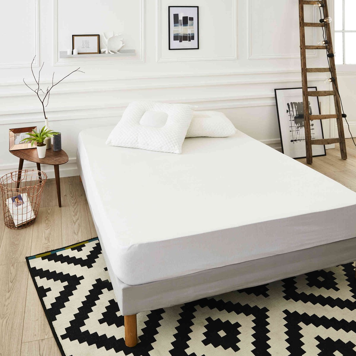 Protège matelas imperméable antiacariens blanc, SWEET HOME