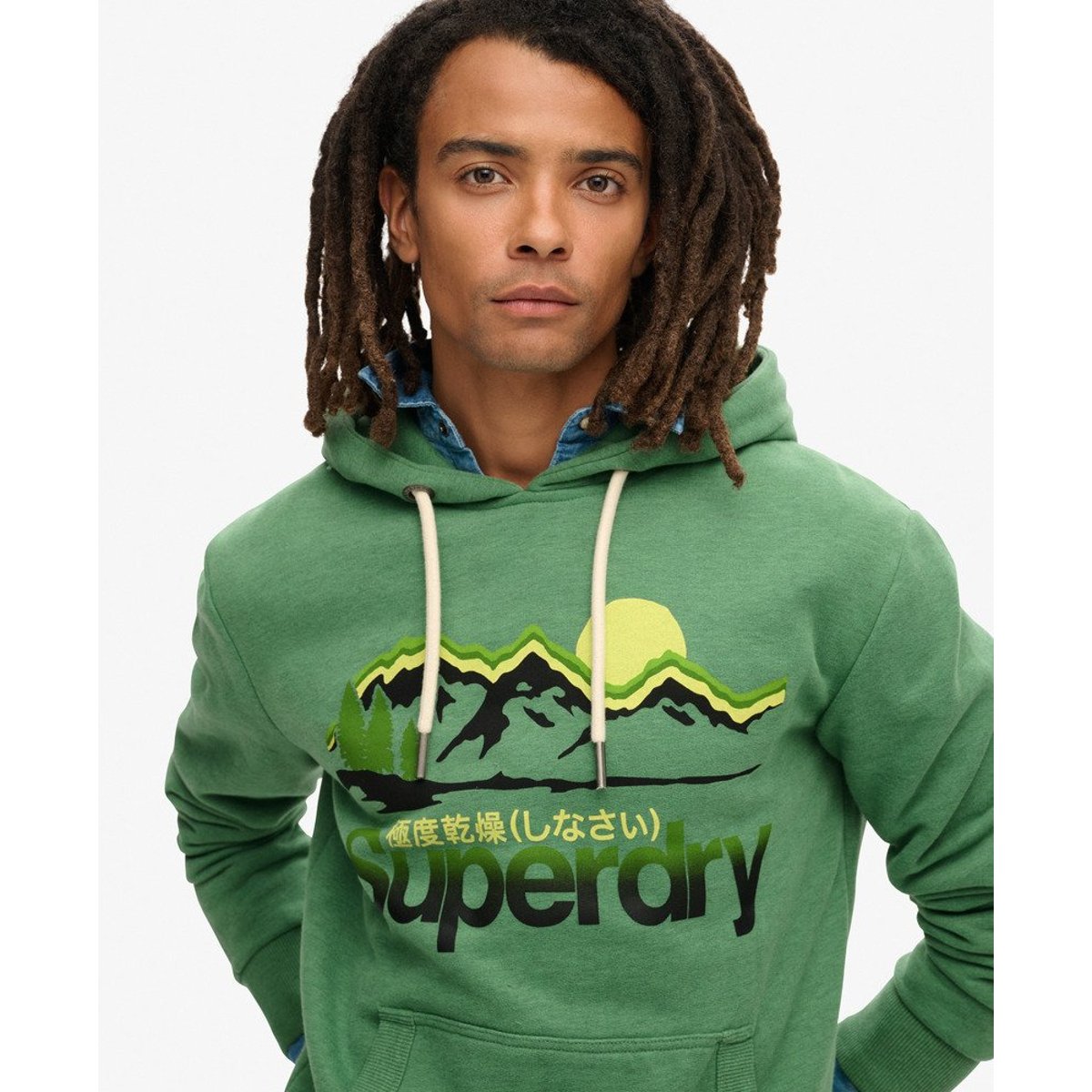 Sweat à capuche et motif Great Outdoors menthe glaciale chiné, SUPERDRY