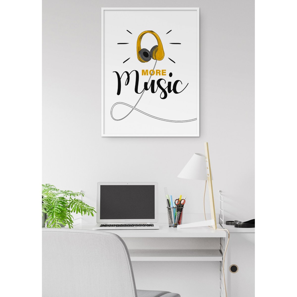 Affiche 'More Music' blanc, L'AFFICHERIE