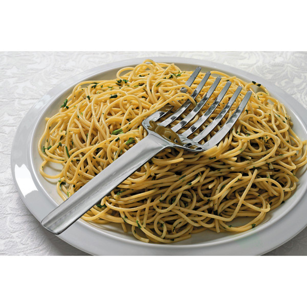 Fourchette à spaghettis argentée en acier sandrine gris, ALESSI