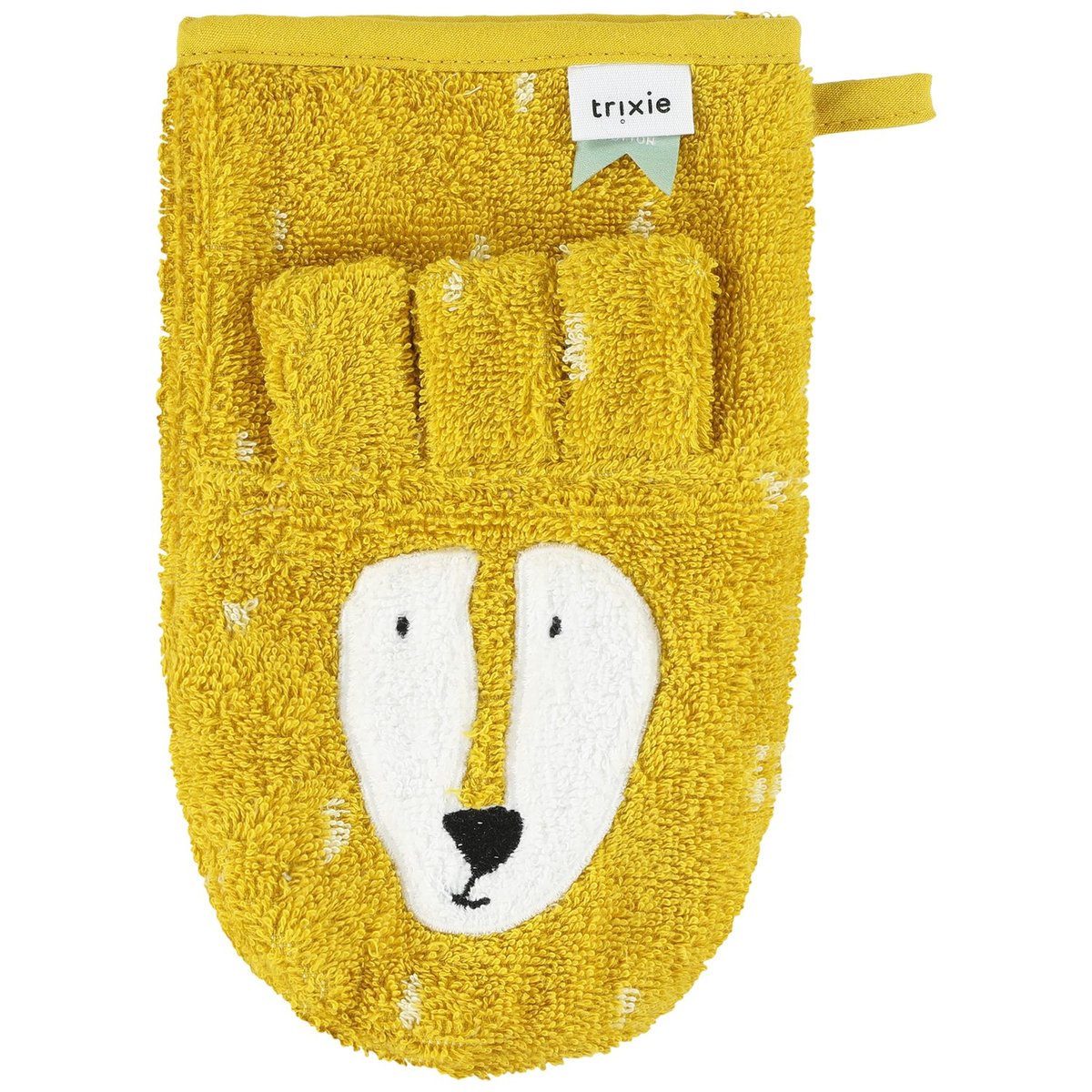 Lot de 2 gants de toilette orange, jaune, blanc, TRIXIE