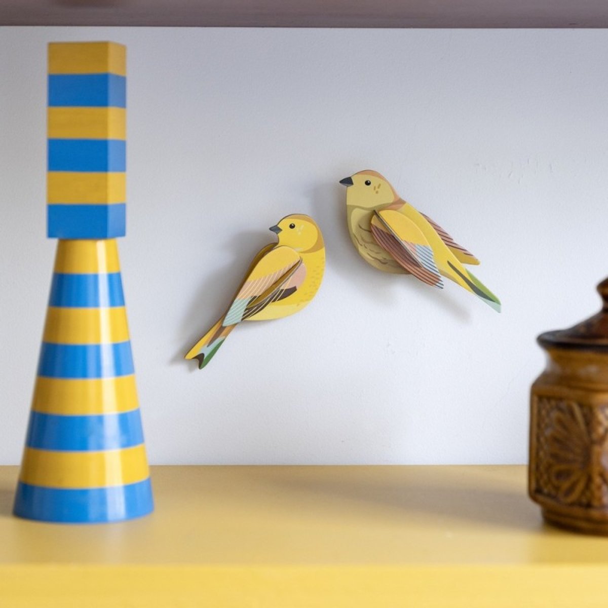 Oiseaux du jardin passereaux decoratifs  Citrinella Pair jaune, STUDIO ROOF