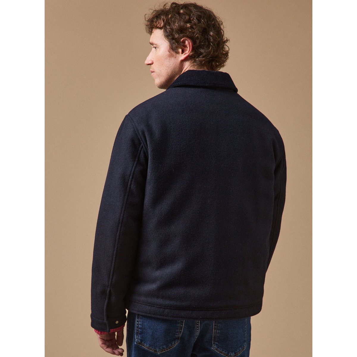 Blouson aviateur lainage chaud marine, CYRILLUS