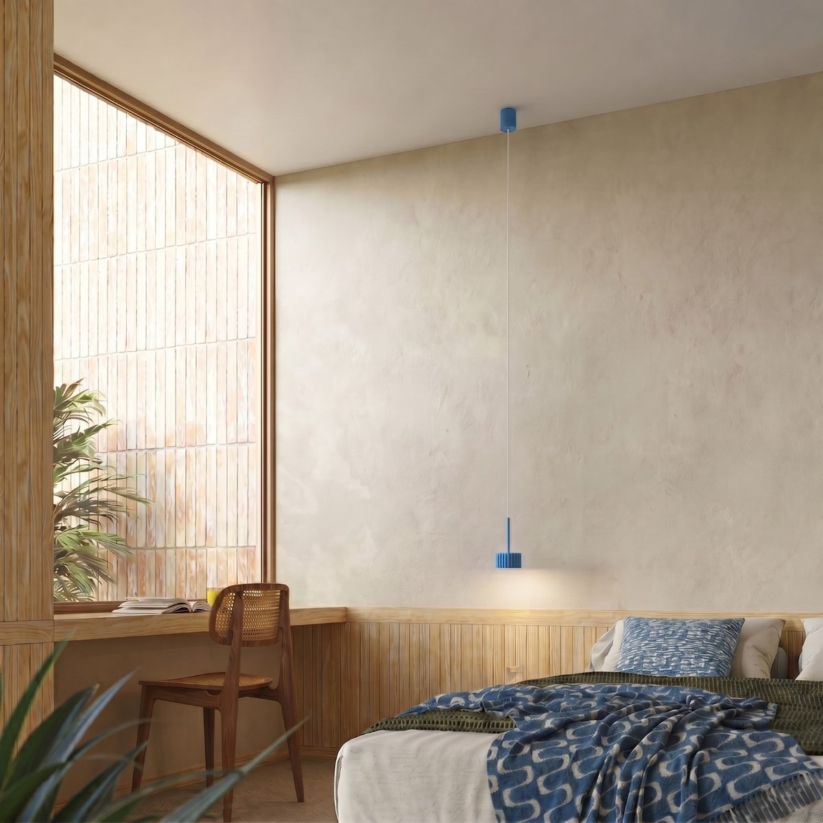 Suspension Aluminium Bleu Gx53 1 AURA bleu, EDEN