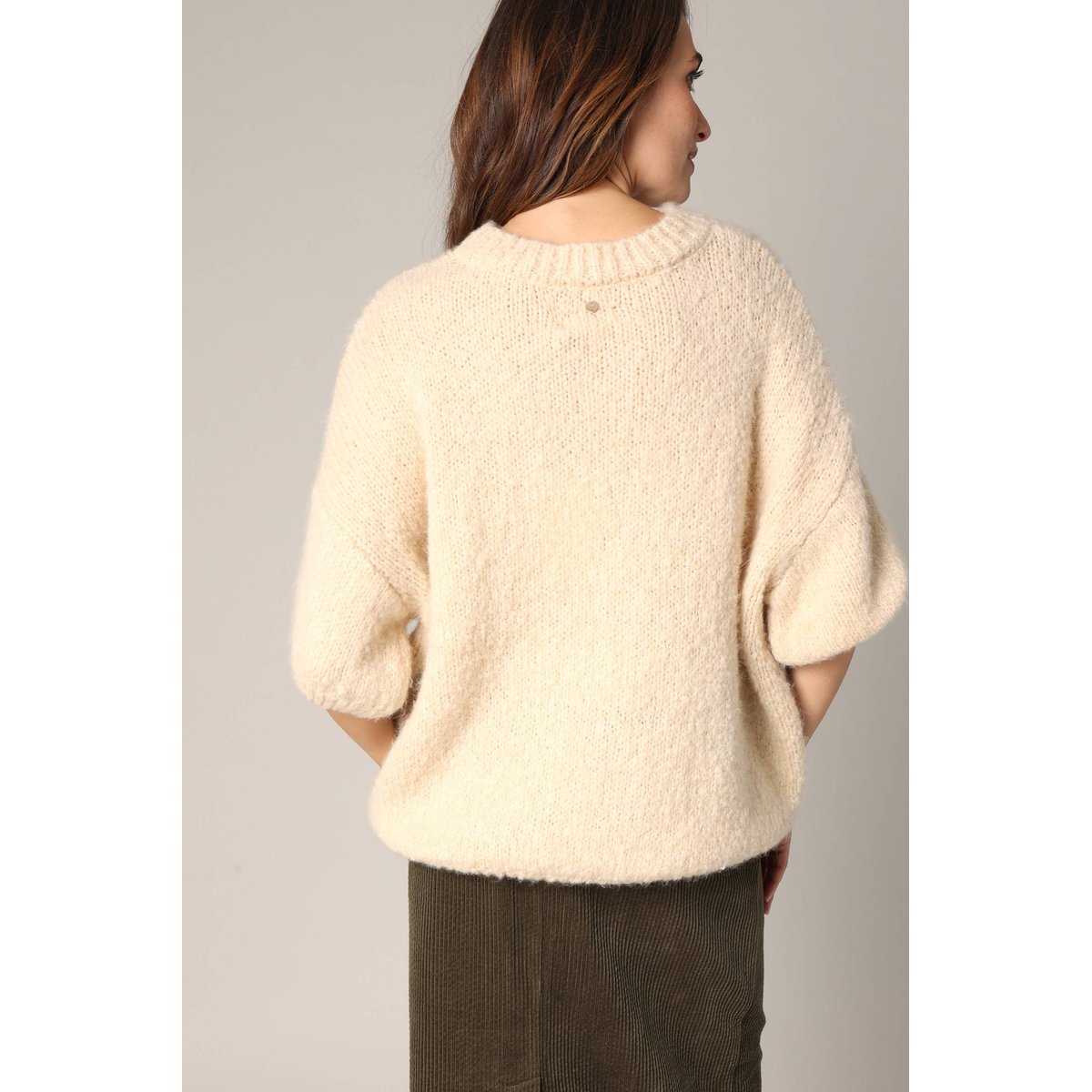 Pull ample en grosse maille AMBRA crème, DEELUXE