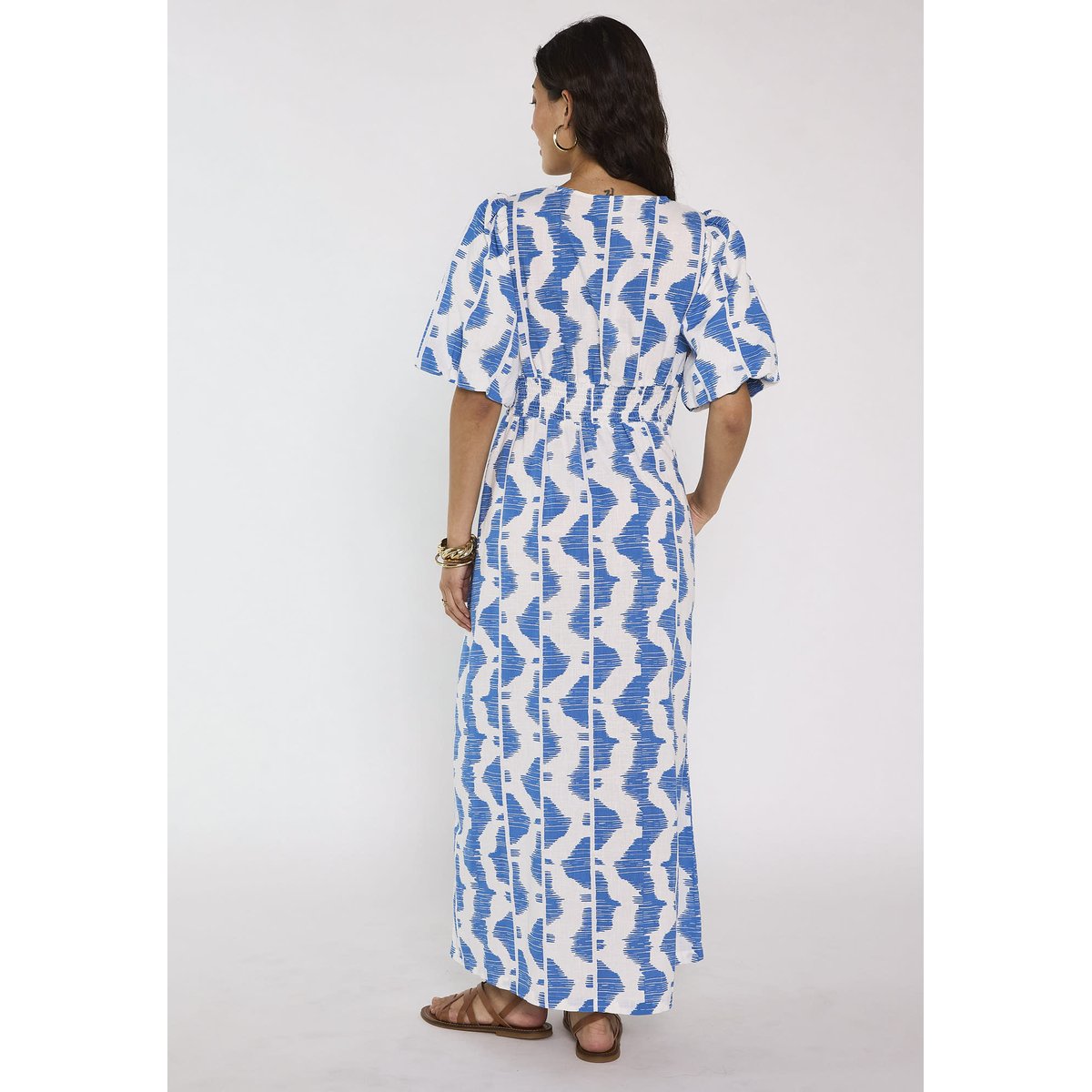 Robe trapèze imprimée en coton POLLYNA bleu roi, Maison 123