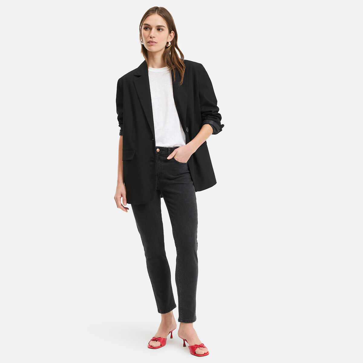 Vaquero slim negro lavado, LA REDOUTE COLLECTIONS