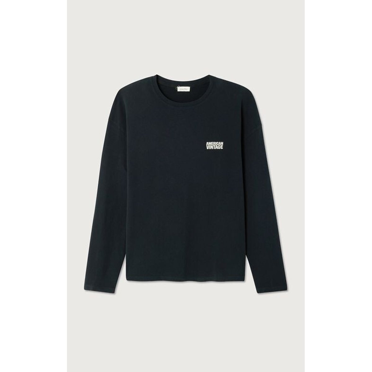Oversized T-shirt met lange mouwen, YKOBOW zwart, AMERICAN VINTAGE