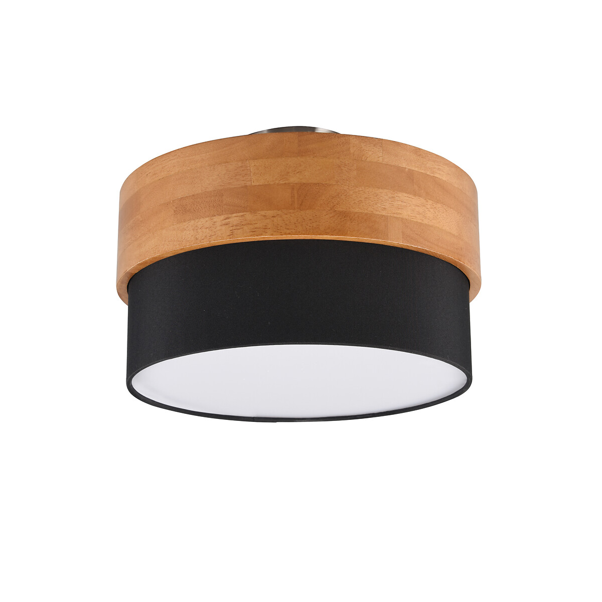 Candeeiro de teto Seasons, TRIO Lighting preto/madeira, TRIO LIGHTING