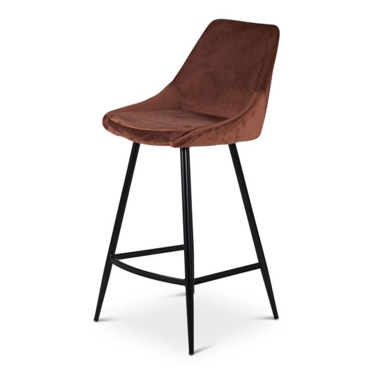 Chaise snack tissu effet daim chocolat, ZAGO