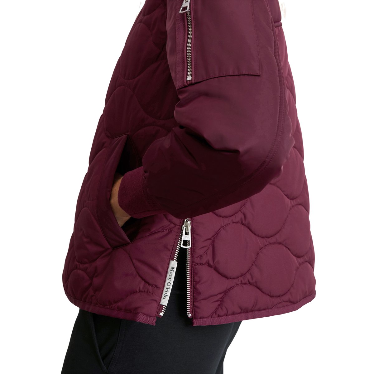 Veste matelassée régulière style cape rouge foncé, MARC O'POLO